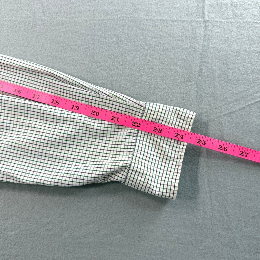 Ralph Lauren Button Down Shirt Mens 15 32/33 White Green Tattersall Office Wear - Picture 8 of 8